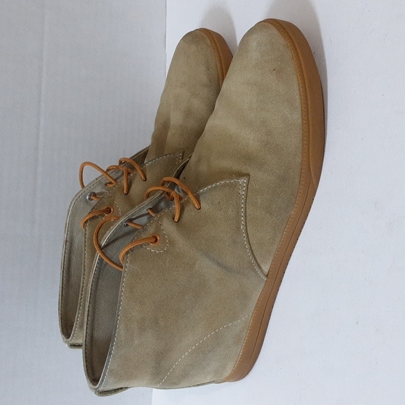 CLAE men\'s suede boots size 11.5 cream lace up style main image 11